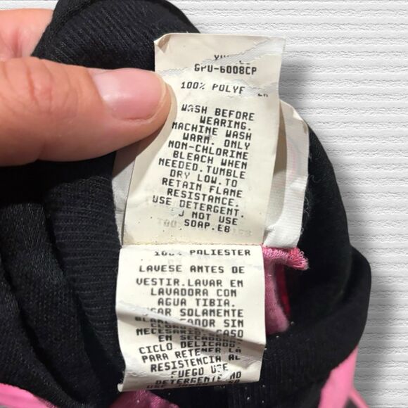 Vintage 80s 90s Disney Babies Minnie Mouse Pink Hooded Footie Sleeper Pajama 12M - Picture 5 of 9